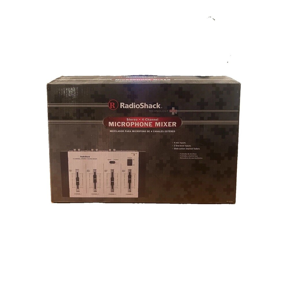 Radio Shack 32-2056 Stereo 4-Channel Microphone Mixer Original Open Box/ W Cable